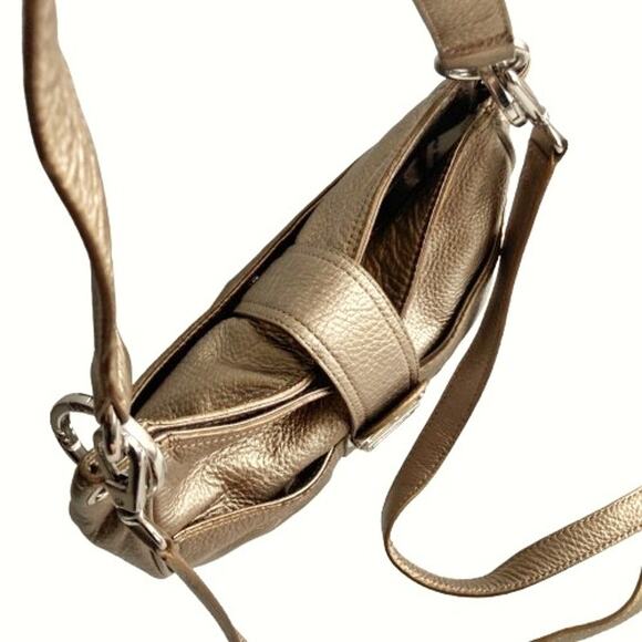 Michael Kors Metallic Gold Shoulder Bag | Y2K Convertible Crossbody Satchel EUC - Picture 14 of 16